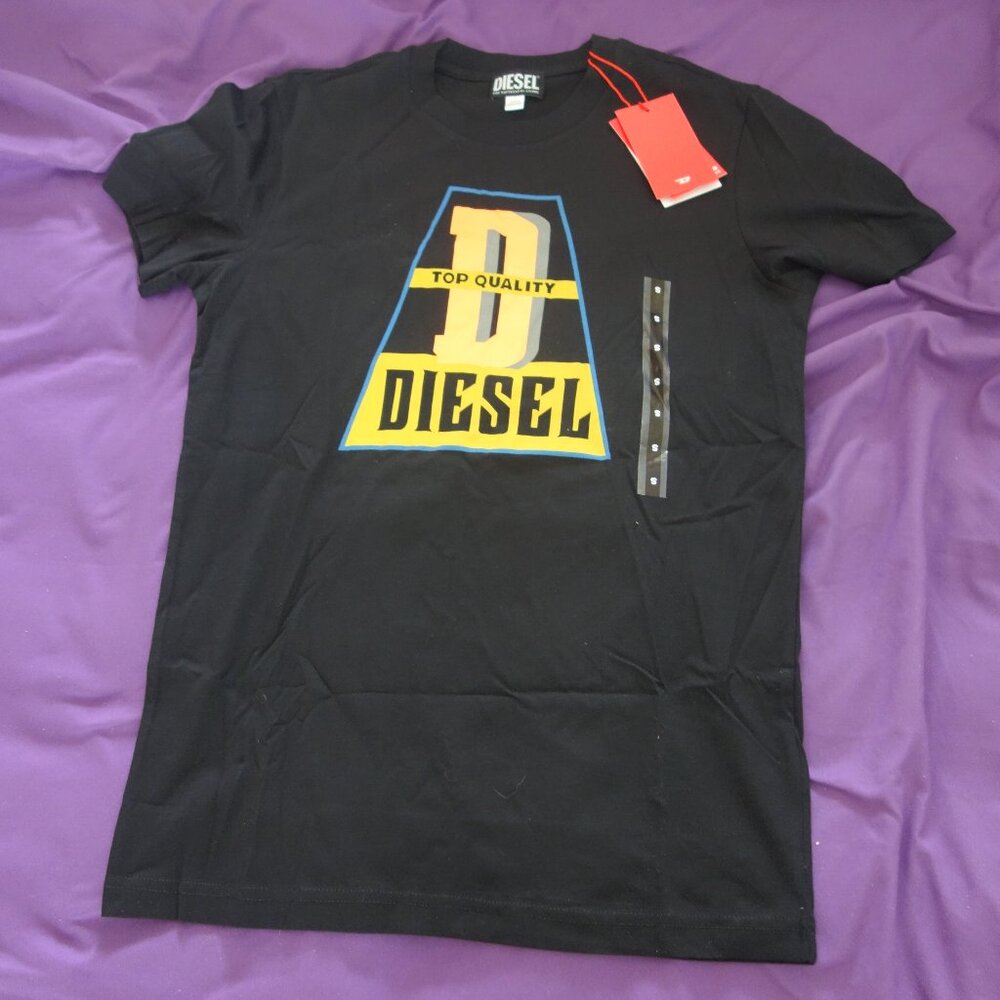 Diesel Top Quality T-DIEGOR-K61 A10376 0GRAI COL9XX Size Small Black T-Shirt
